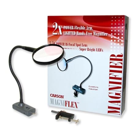 Marson Carson CL-65 MagniFlex LED Lighted Flexible Magnifier with Table Clamp and Power Adapter CL-65 CL65